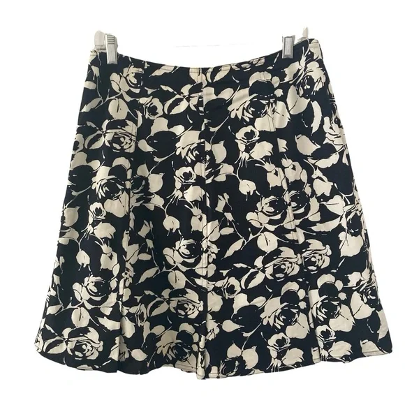 INC International Concepts Black and White Floral Print Skirt - Picture 1 of 5